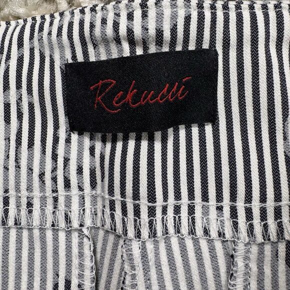 Rekucci Ease Into Comfort Capri Pants Black White Stripe Sz‎ 14 NWT - Picture 4 of 7